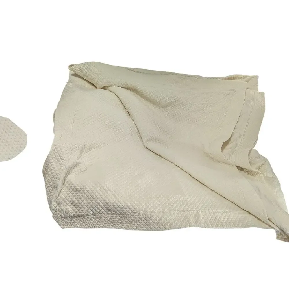 WEST POINT STEVENS! SET! SUPERB CREAM MINI WAFFLED DUVET COVER & BEDSKIRT! FL/QN
